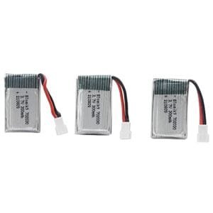 Blomiky 3 Pack 3.7V 300mAh Battery with MX2.0 Plug for 1/18 Scale Nitro RC Cars and Remote Control Shark T12