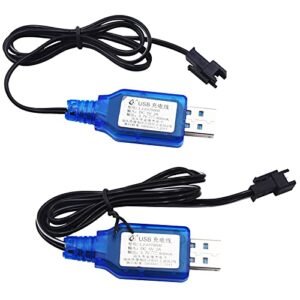 Blomiky 3.7V 800mA Fast USB Charger Cable with SM 2P Connector for Fast Lane RC Boat Searunner and Other 3.7V Lithium Lipo Battery Devices