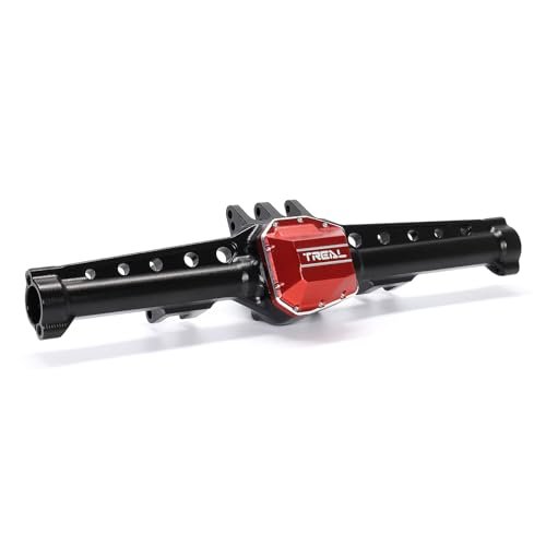 Treal SCX10 III Rear Axle Aluminum 7075 Straight Axles CNC Billet Machined Compatible with Ford RC Paint Code SCX10 III CJ7 Early Ford Bronco 1/10th 4wd RTR Black