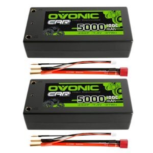 OVONIC Lipo Battery 5000mAh 100C 7.4V 2S with Dean-Style T Connector for Twin Engine RC Plane Plans and More