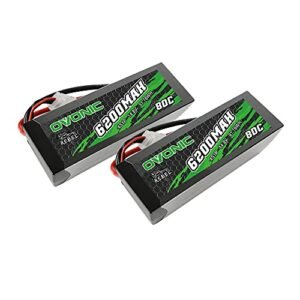 OVONIC 2pcs 4S 80C 6200mAh 14.8V Battery EC5 Connector Lipo Battery for arrma 1/5, 1/8 Scale RC Cars and Trucks Buggy Truggy