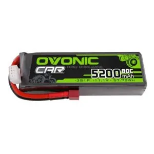 OVONIC 3S Lipo Battery 5200mAh 11.1V 80C RC Battery with Dean-Style T Connector for RC Mining Dump Truck and Other Racing Models