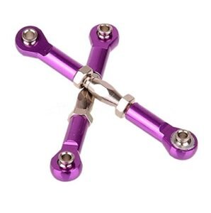 KMC RC Wheels Upgrade Kit 2pcs Aluminum Alloy Steering Linkage Spare Parts for 1/10 Scale RC Model Car Buggy Purple
