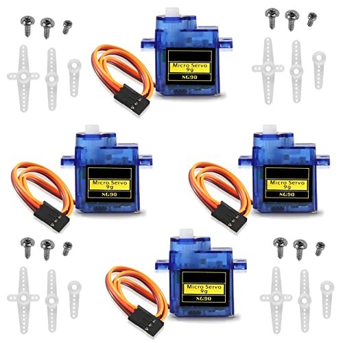 SIPYTOPF 4Pack SG90 Micro Servo Motor Kit for RC Boat Plans Free Helicopter Airplane Car Robot