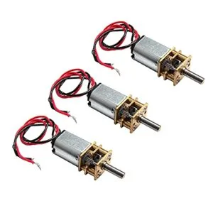 Acxico 3Pcs Mini Micro N20 Gear Motor DC 3V 6V Slow Speed Full Metal Gearbox for RC Car Motor Gearbox DIY Robot Car