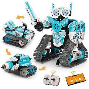PREPOP RC Robot Kits for Kids 3 in 1 STEM Building Toys Remote Control and APP Programmable Robotics for Ages 8 12