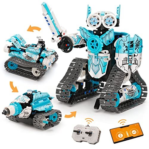 PREPOP RC Robot Kits for Kids 3 in 1 STEM Building Toys Remote Control and APP Programmable Robotics for Ages 8 12