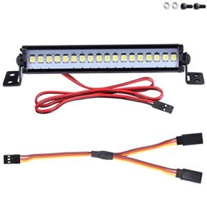 AIMROCK RC 1 10 Light Bar Roof Lamp Kit with 20 LEDs for Slash Stampede Rustler TRX4 Senton Granite SCX10 RC4WD D90 80mm