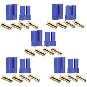 WEISHUJI 5 Pairs EC5 Battery Connector Plugs Female Male 5.0mm Gold Bullet Connector for RC ESC LIPO Battery Device Electric Motor