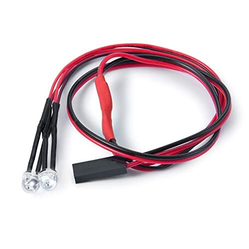 Que T RC Truck Tires 1/10 LED Headlight Spotlight Upgrade Accessories for Axial SCX10 SCX10II 90046 Wraith TRX4 TRX6 D90 Red