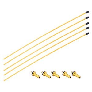 Heyiarbeit RC Car Antenna Tube Yellow with Golden Mount and Cap 5pcs MV TXZ Model