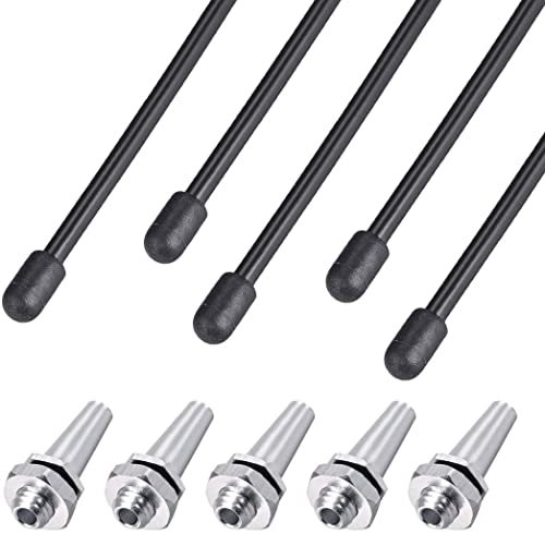 Heyiarbeit Black Pearl RC Boat Antenna Tube Set 5pcs with Silver Mount and Cap Plastic Tube Aluminum Alloy Mount 1.5mm Inner Diameter 3mm Outer Diameter 320mm Length