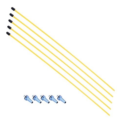 Heyiarbeit RC Antenna Tube Yellow with Blue Mount and Cap 5pcs Perfect for Autopilot for RC Boat