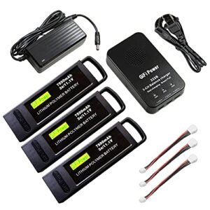 MaximalPower 3 in 1 Battery Balance Charger for Yuneec Q500 LiPo Batteries with Plug and Play Function and 3X 7500mAh Battery