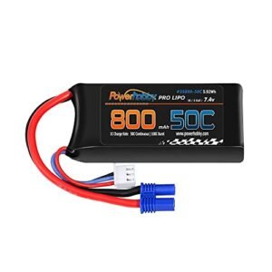 Power Hobbies 2s 7.4v 800mah 50c Lipo Battery with EC2 Plug for Losi Mini B and Mini T 2.0