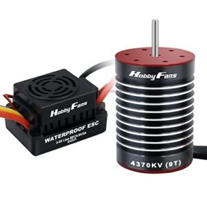 Hobby Fans Waterproof F540 9T 4370KV Brushless Motor with 60A ESC for 1/10 RC Racing Car