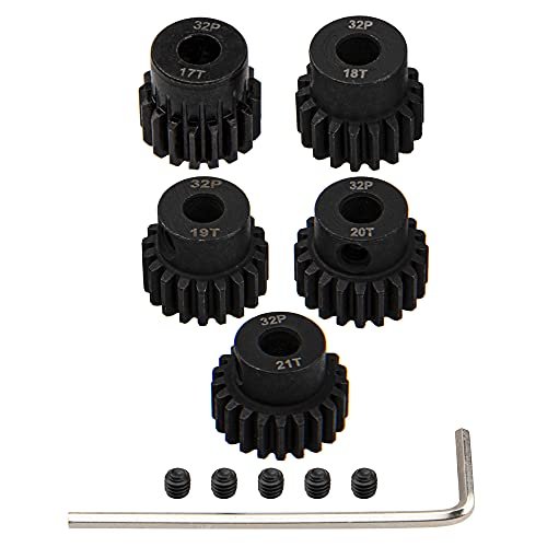 ShareGoo Steel 32P 5mm Pinion Gear Sets 17T 18T 19T 20T 21T for RC Monster Truck Huffy and Other 1/8 1/10 Scale Models