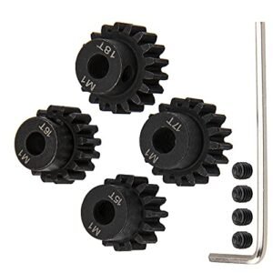 ShareGoo Mod 1 Hardened Steel M1 Pinion Gear Sets 15T 16T 17T 18T for 1/8 Scale RC Truck Body and Compatible with Arrma Traxxas Axial HSP Redcat Losi 1/10 Scale RC Car Truck Buggy