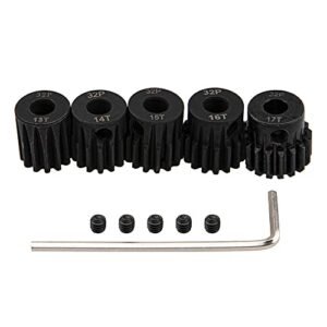 ShareGoo Steel 32P 5mm Pinion Gear Sets 13T 14T 15T 16T 17T for RC Monster Truck Axial and Other 1/8 1/10 Scale Models