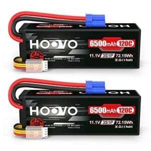 HOOVO 3S 11.1V 6500mAh 120C RC Car Batteries Lipo Hard Case with EC5 Plug 2 Packs