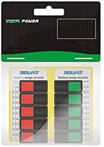 BGUAD 10pcs Battery Power Display Indicator Slider Marker with Record Sticker for Rechargeable LiPo LiHV Li ion Battery Perfect for World Record RC Boat Enthusiasts