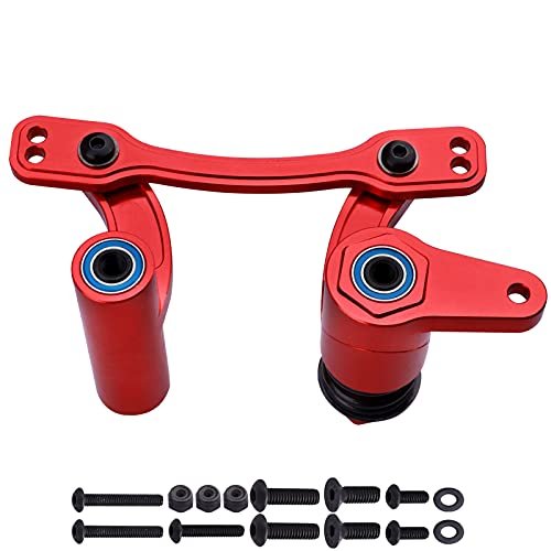 Arrma 1/8 Scale Aluminum Steering Bell Crank Set Upgrade for RC Power Wheels Steering Servo Kraton Notorious Mojave Felony Infraction Outcast Typhon 6S BLX Models Red