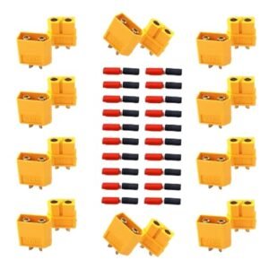 Skrnrhrery XT60 Connectors 10 Pairs High Quality Male Female Bullet Plugs for RC Lithium Polymer Batteries