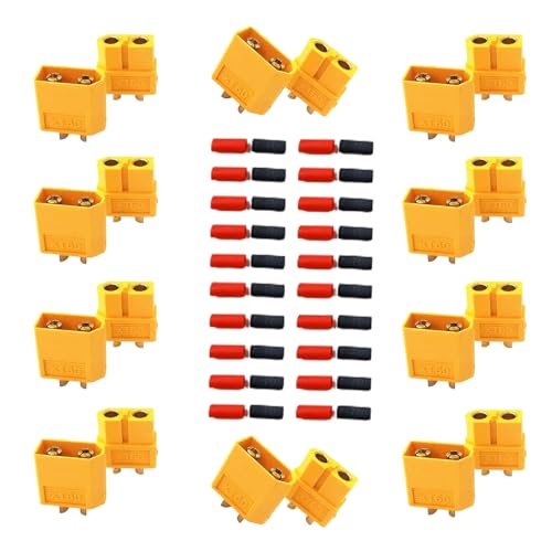 Skrnrhrery XT60 Connectors 10 Pairs High Quality Male Female Bullet Plugs for RC Lithium Polymer Batteries