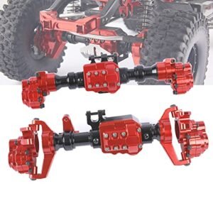 ZXYRC Aluminum Alloy Front Rear Axle Housing Set for 1/10 Traxxas TRX4 RC Crawler Car Upgrade Parts Red Jets RC Electricos
