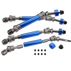 ARRCat RC Willey Bedding Universal Drive Shaft CVD Heavy Duty Upgrade Parts for 1/10 Slash 4X4 2WD Rustler VXL Stampede Hoss 4Pcs Front and Rear Transmission Blue