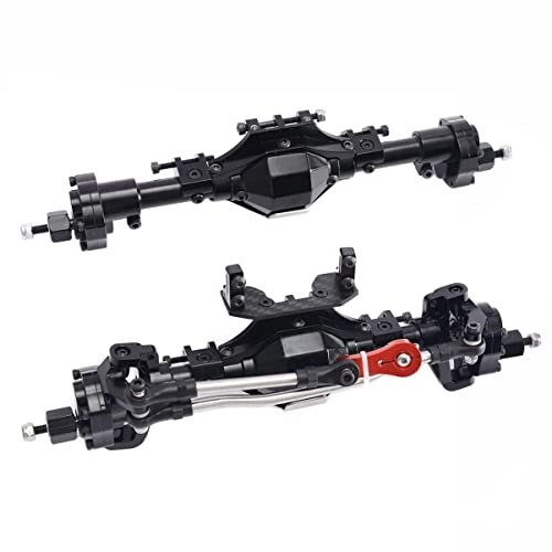 ZXYRC Aluminum Front Rear Portal Axle Complete Axles for Meister RC Planes Axial SCX10 II 90046 90047 1/10 RC Crawler Upgrades Black