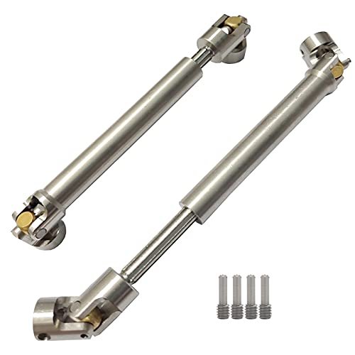 AMOGOT 2Pcs Stainless Steel Drive Shafts for 1/10 RC Crawler Trx4 SCX10 Wraith Axial SCX10II Capra D90 TF2 Redcat Gen7 Best RC Crawler Tires