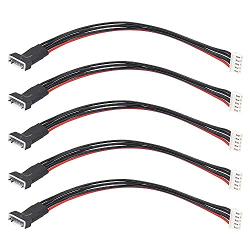ShareGoo 5Pcs 20CM JST XH Balance Plug Charging Extension Wire Cable 22AWG for Gentry Eagle RC Boat FPV and LiPo Battery Balance Charging 5Pin for 4S