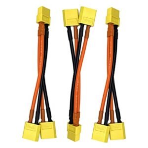 Yaohappy 3pcs XT60 Parallel Battery Connector Cable Extension Y Splitter for RC Turbine Helicopter Quadcopter