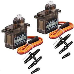 Adeept AD002 2 Pcs 90S 9G Micro Servo Motor for Magnum Pi RC Helicopter Robot Car and DIY Projects