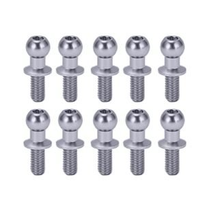 Shock Flyer RC 10pcs Aluminum Alloy Ball Link Track Rod Ball Screw Link Rod Shock Absorber End for TT01 TT02 RC Cars Sliver