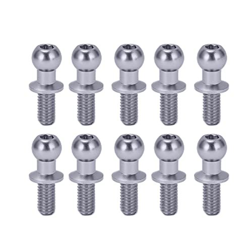 Shock Flyer RC 10pcs Aluminum Alloy Ball Link Track Rod Ball Screw Link Rod Shock Absorber End for TT01 TT02 RC Cars Sliver