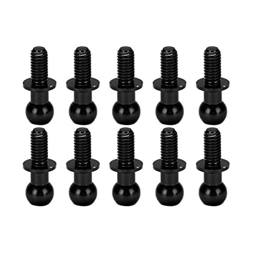 Dilwe 10pcs RC Aluminum Alloy Ball Link Track Rod Ball Screw Link Rod Shock Absorber End Compatible with TT01 TT02 RC Car Core RC Shock Oil Enhancer Black