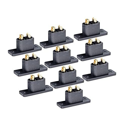 AMASS XT90E M Male Plug 10Pcs Gold Plated Mountable Connector Anti Spark for RC Foamboard Plane Plans Drones Cars Boats