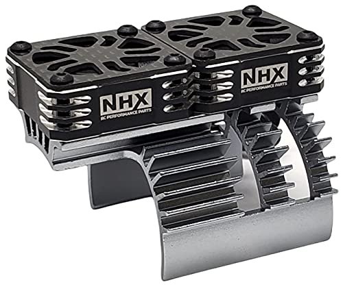 NHX RC 1 8 Twin Cyclone Aluminum High Voltage Cooling Fans with Cover 28000RPM Motor Heatsink Grey