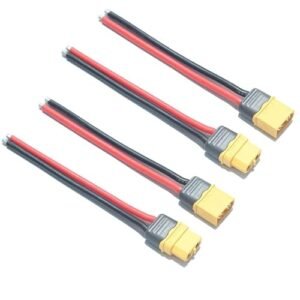 LinsyRC 2 Pairs Sheathed XT60H Plug Male Female Connector Pigtail with 5.9inch 12AWG Silicone Cable for 19.2 V RC Battery FPV Drone