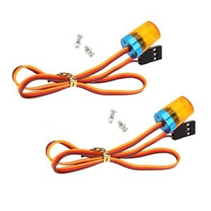 LAFEINA 9x15mm LED Strobing Rotating Flashing Light 2 Pack Yellow RC Car Lighting System