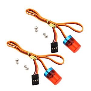LAFEINA RC Truck Light Kits 9x15mm LED Strobing Rotating Flashing Light for Model Police Firefighting Ambulance Car 2 Pack Red