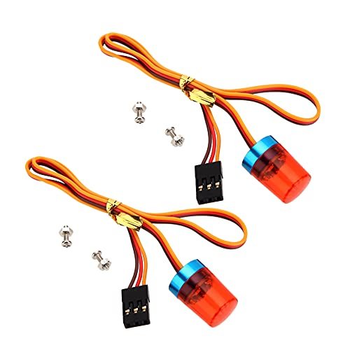 LAFEINA RC Truck Light Kits 9x15mm LED Strobing Rotating Flashing Light for Model Police Firefighting Ambulance Car 2 Pack Red