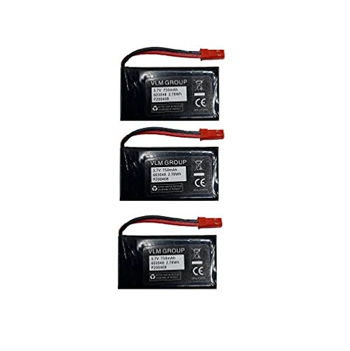 Sky Viper Drone S1700 S1750 V2400HD V2450FPV V2450GPS Scout Journey Drones Battery Set of Three 3.7v 750mAh High Capacity for RC Viper Jet Plans
