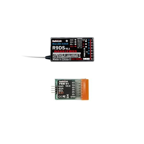 Radiolink R9DS RC Receiver and PRM 01 Airplane Battery Monitor Module with Real time Telemetry for AT9 AT9S AT9S Pro AT10II AT10 Transmitters