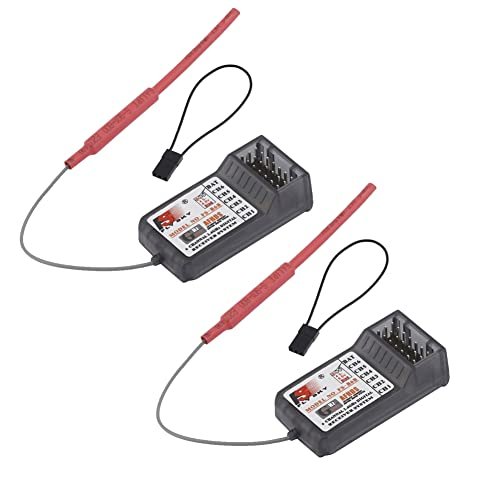 Flysky FS R6B Receiver 6CH 2.4G Long Range for Custom RC Crawlers Compatible with FS GT2 FS GT3B FS i10 Transmitters Pack of 2