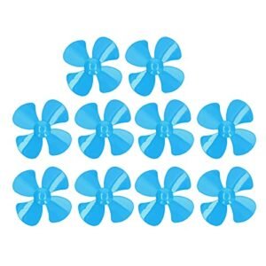 DIY Toy Boat Car Model 10Pcs 100mm 4 Blades Propeller Plastic Rotating Accessories with 2mm Hole Blue