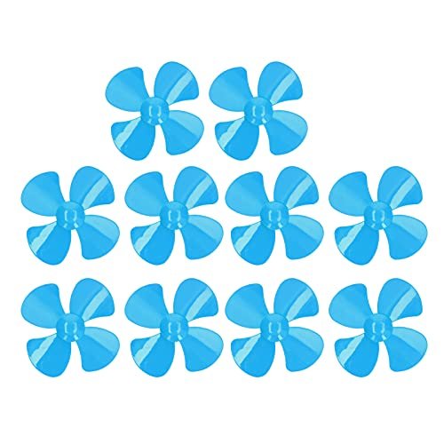 DIY Toy Boat Car Model 10Pcs 100mm 4 Blades Propeller Plastic Rotating Accessories with 2mm Hole Blue