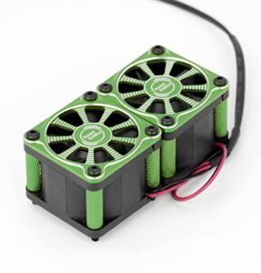 Power Hobbies Twister Twin 40mm Aluminum Cooling Fan for Power 60 RC Motor Green
